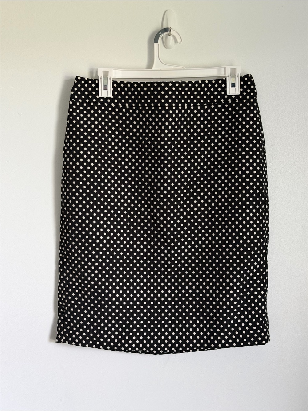 Ann Taylor Black and White Polka Dot Pencil Skirt